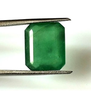 10X12 mm Octagon Shape Natural Zambian Emerald 5.50 Carat Faceted Emerald Untreated Emerald Calibrated Emerald Earth Mined Loose Gemstone