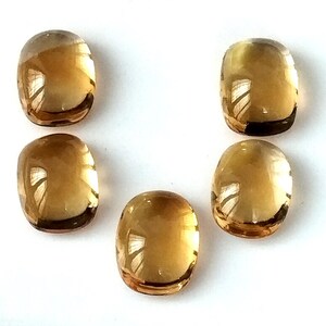 Citrine Cabochon 9X12 mm Cushion Cut Brazilian Citrine Natural Genuine Yellow Citrine Wholesale Calibrated Citrine Loose Gemstone 5 Pieces