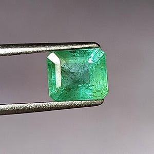 6X7 MM Octagon Shape Untreated Emerald Natural Faceted Cut Emerald Loose Gemstone 1.45 Carat Emerald Earth Mined Green Zambian Emerald