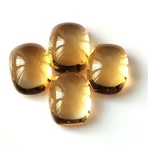 Citrine Cabochon 9X12 mm Cushion Cut Brazilian Citrine Natural Genuine Yellow Citrine Wholesale Calibrated Citrine Loose Gemstone 4 Pieces