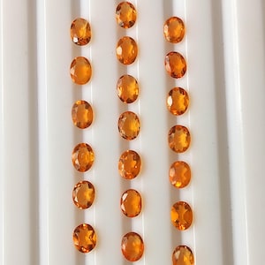 20 Pieces 3X4 MM Oval Shape Natural Faceted Mexican Fire Opal Loose Gemstone Orange Color Calibrated AAA Quality Mexican Fire Opal