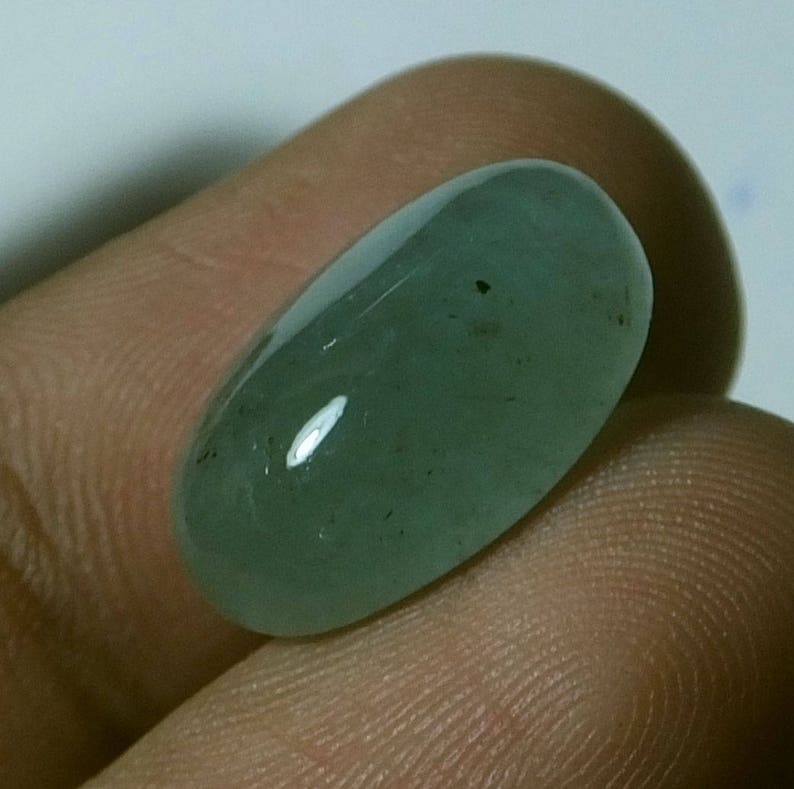Emerald Cabochon Natural Zambian Blueish Green Emerald 10.55 Carat 6.7X12.2X7 MM Oval Shape Untreated Loose Gemstone For Ring and Pendant