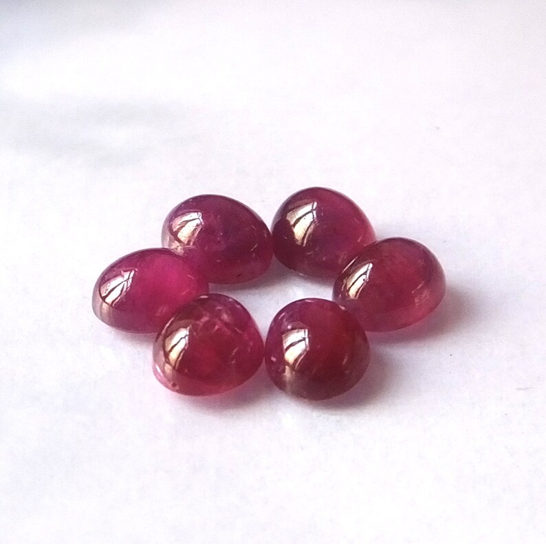 6 Pieces 5X6 MM Oval Shape Natural Unheated Red Ruby Cabochon Calibrated Loose Gemstone Wholesale Lot Natural Earth Mines Red Ruby Cabs