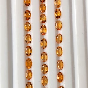 25 Pieces 3X5 MM Oval Shape Natural Faceted Mexican Fire Opal Loose Gemstone Orange Color Calibrated AAA Quality Mexican Fire Opal