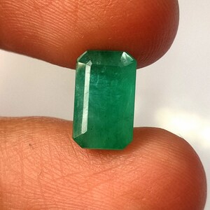 2.80 Cts Natural Untreated Zambian Faceted Emerald Gemstone Octagon Cut Emerald 6.6X10.9 MM Ring Size Emerald Loose Gemstone May Birthstone