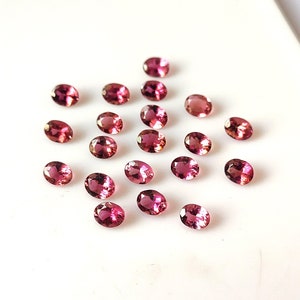 20 Piece 5X4 MM Oval Shape Natural Faceted Pink Color Tourmaline Loose Gemstone AAA Quality Untreated Pink Tourmaline Cut Stone Jewelry Use