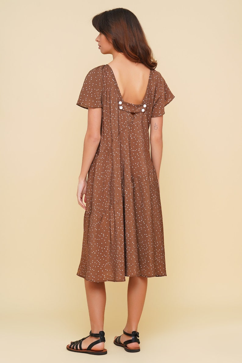 bohemian midi dress with sleeves