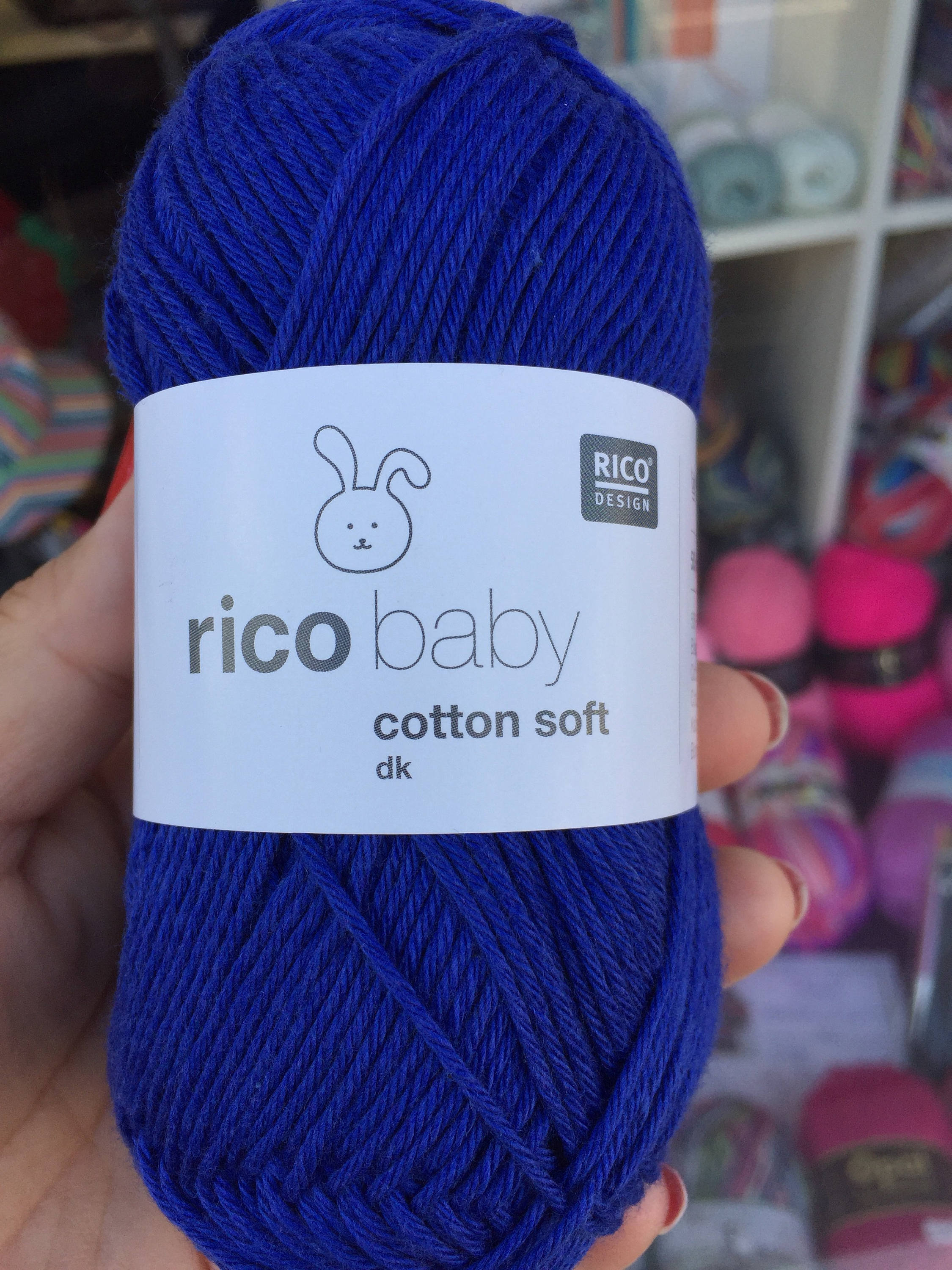 Baby yarn cotton soft royal blue colour 50 g 125m for knitting Etsy
