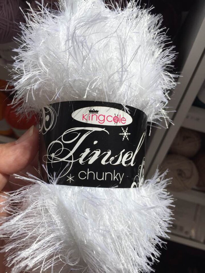White Tinsel Yarn From King Cole Chunky Glitter 50 G per Ball Etsy