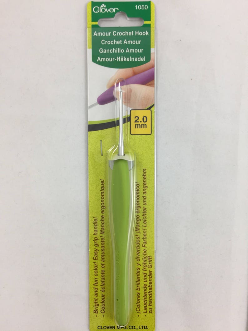 Ergonomic crochet hooks Clover Amour easy grip soft elastomer Etsy