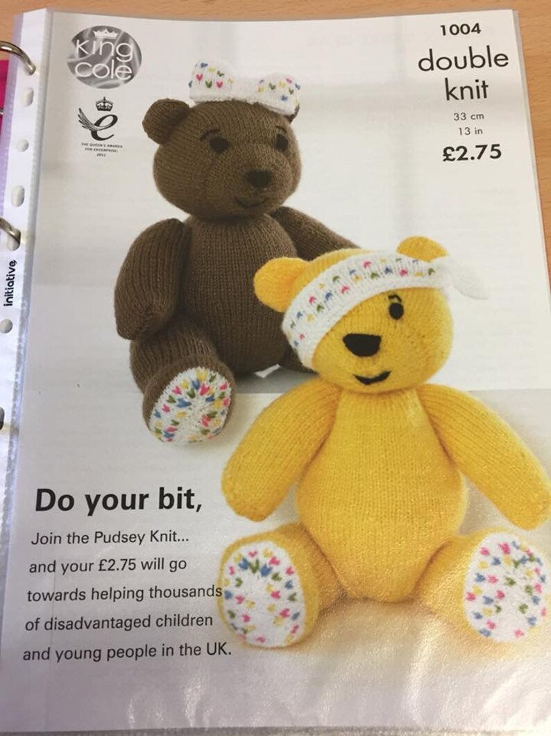 king cole teddy bear knitting pattern