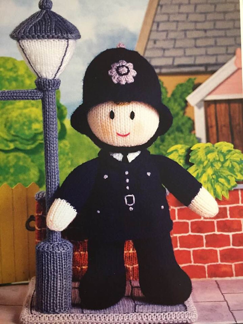 Jean Greenhowe Mascot dolls knittingpatterns for police man Etsy