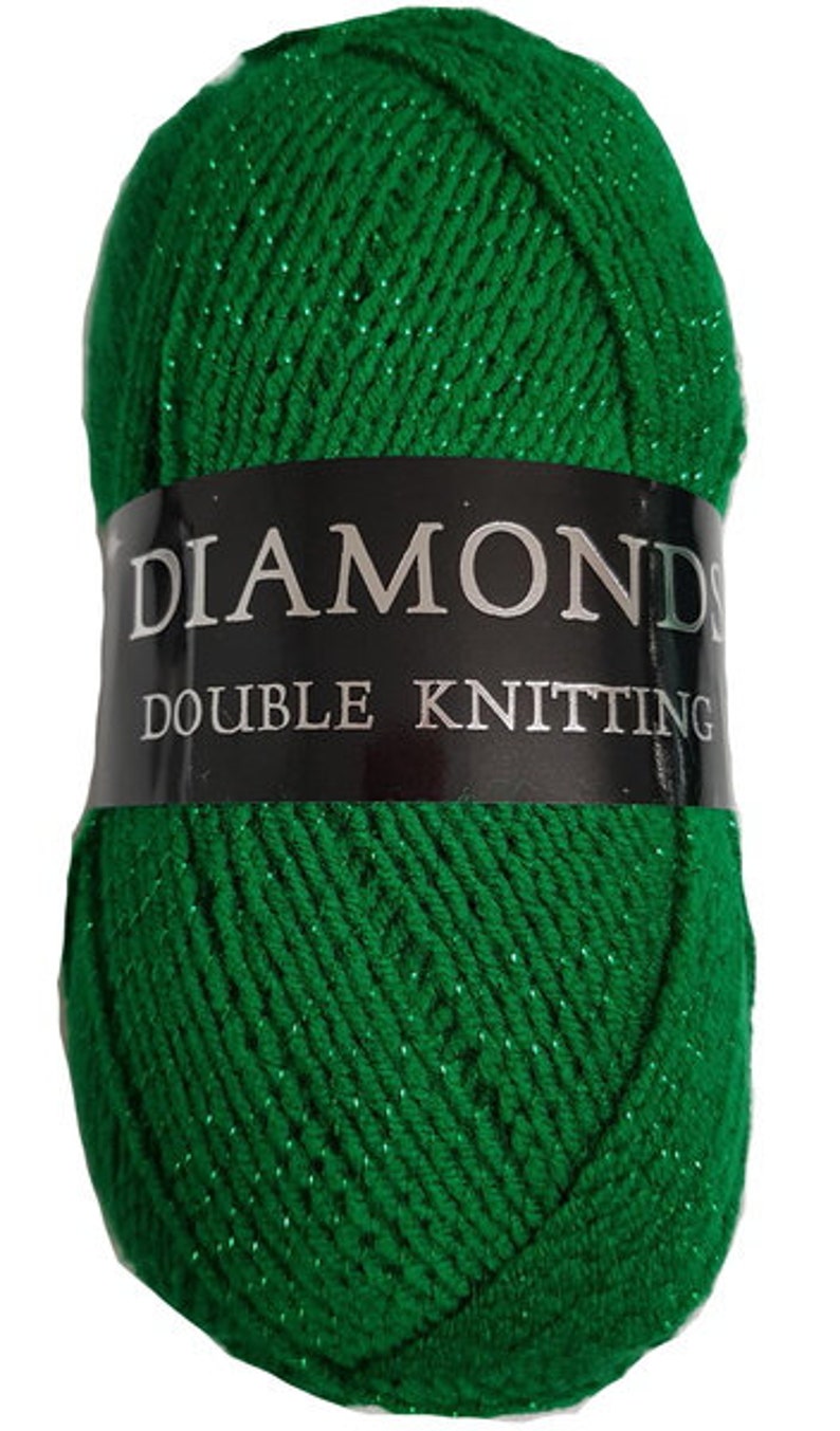 Green doubleknit yarn with glitter effect Diamond DK Woolcraft Etsy