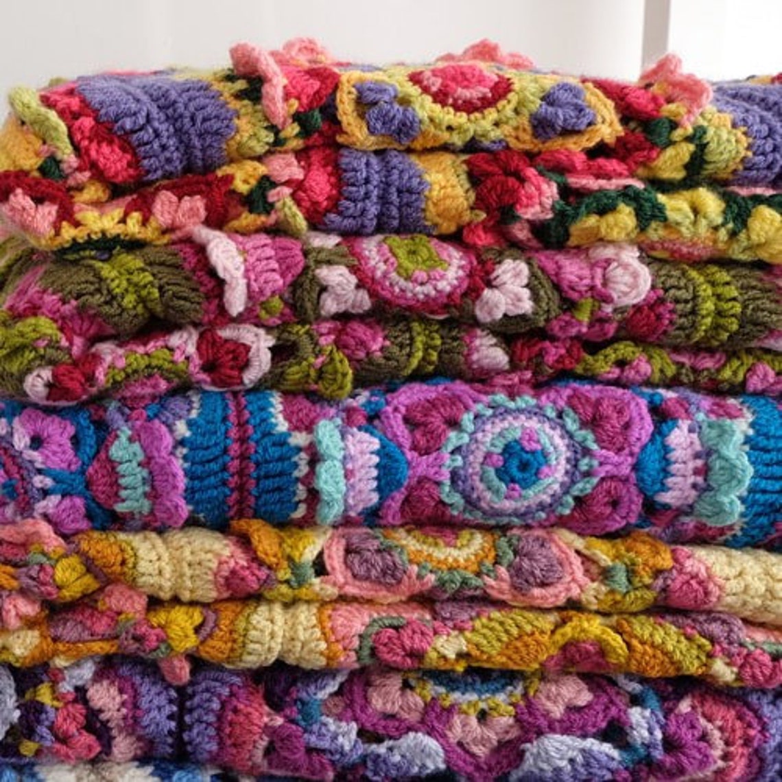 Delft Crochet Blanket Pattern Original Jane Crowfoot janie Etsy UK