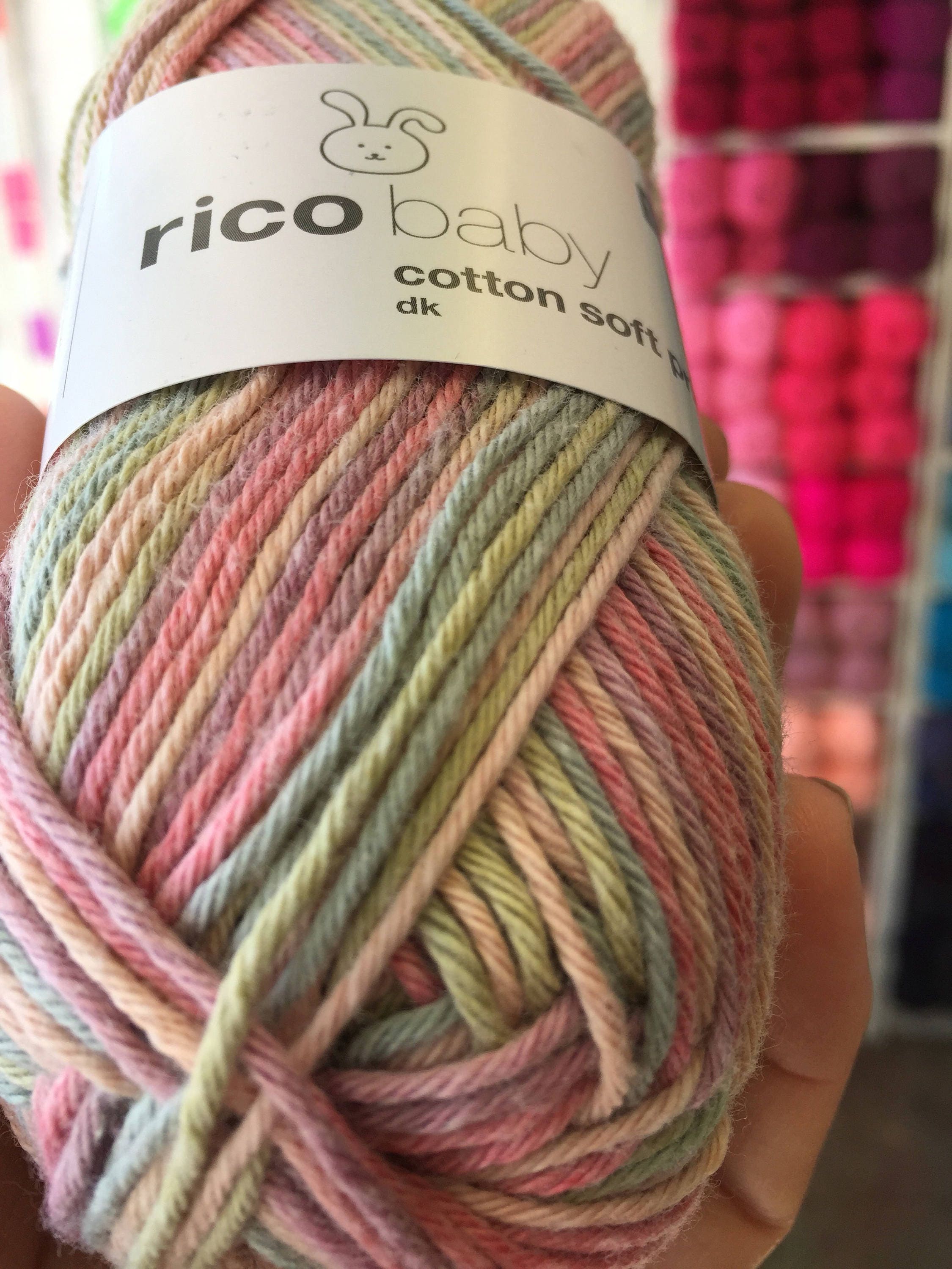 Rico Design baby cotton soft print pastel pink plum rose Etsy