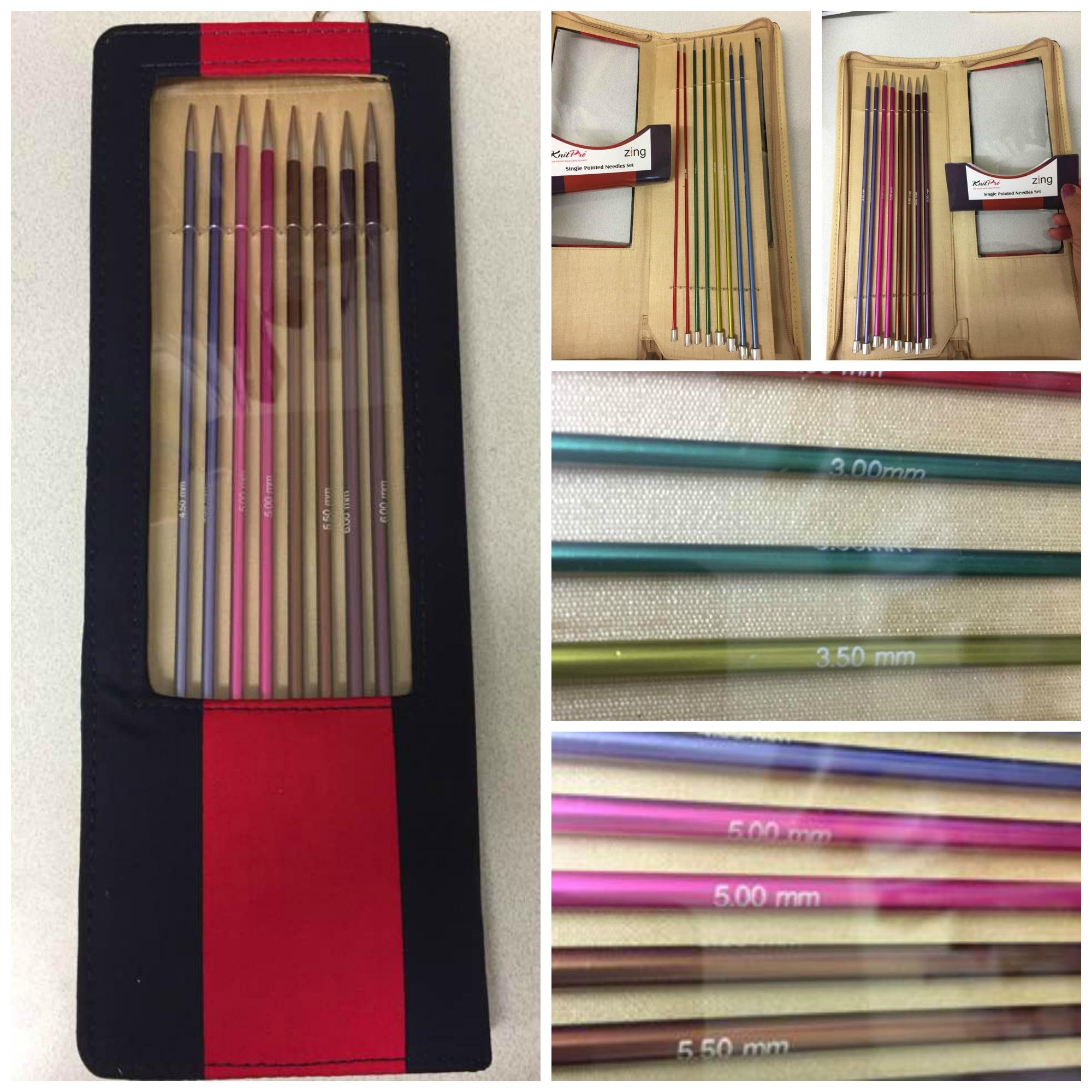 Knit Pro Zing knitting needle set of 8 sizes straight needles Etsy
