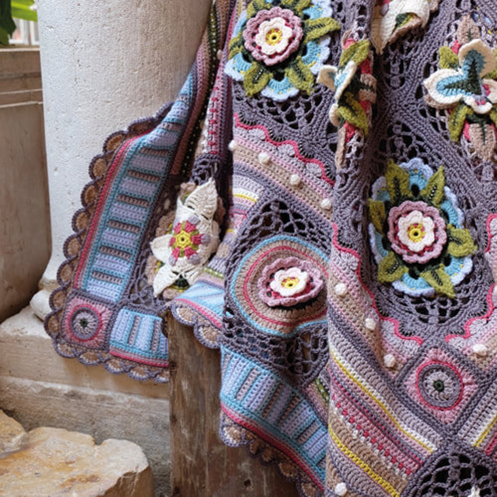 Bohemian Blooms crochet pattern book by Jane Crowfoot with 96 Etsy