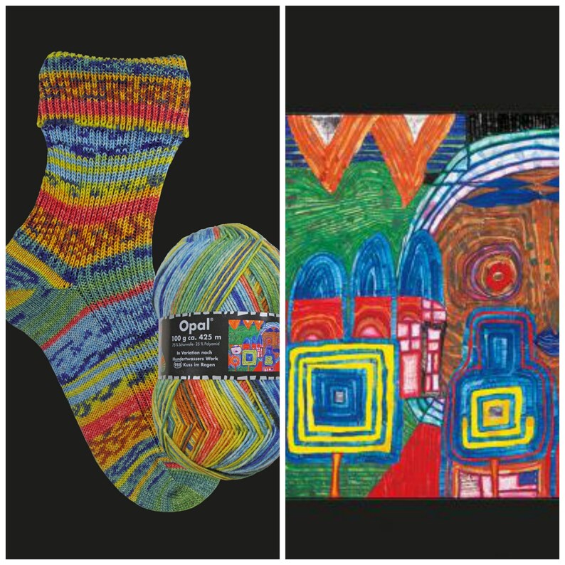 1990 Opal /"Uni/" Solid Sock Yarn Grass + pattern