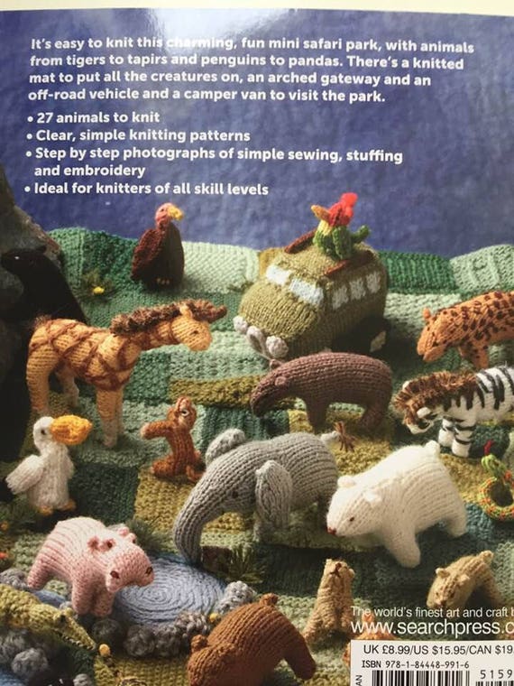 Mini Gestrickte Safari Buch Mit Strickmuster Leicht Zu Etsy