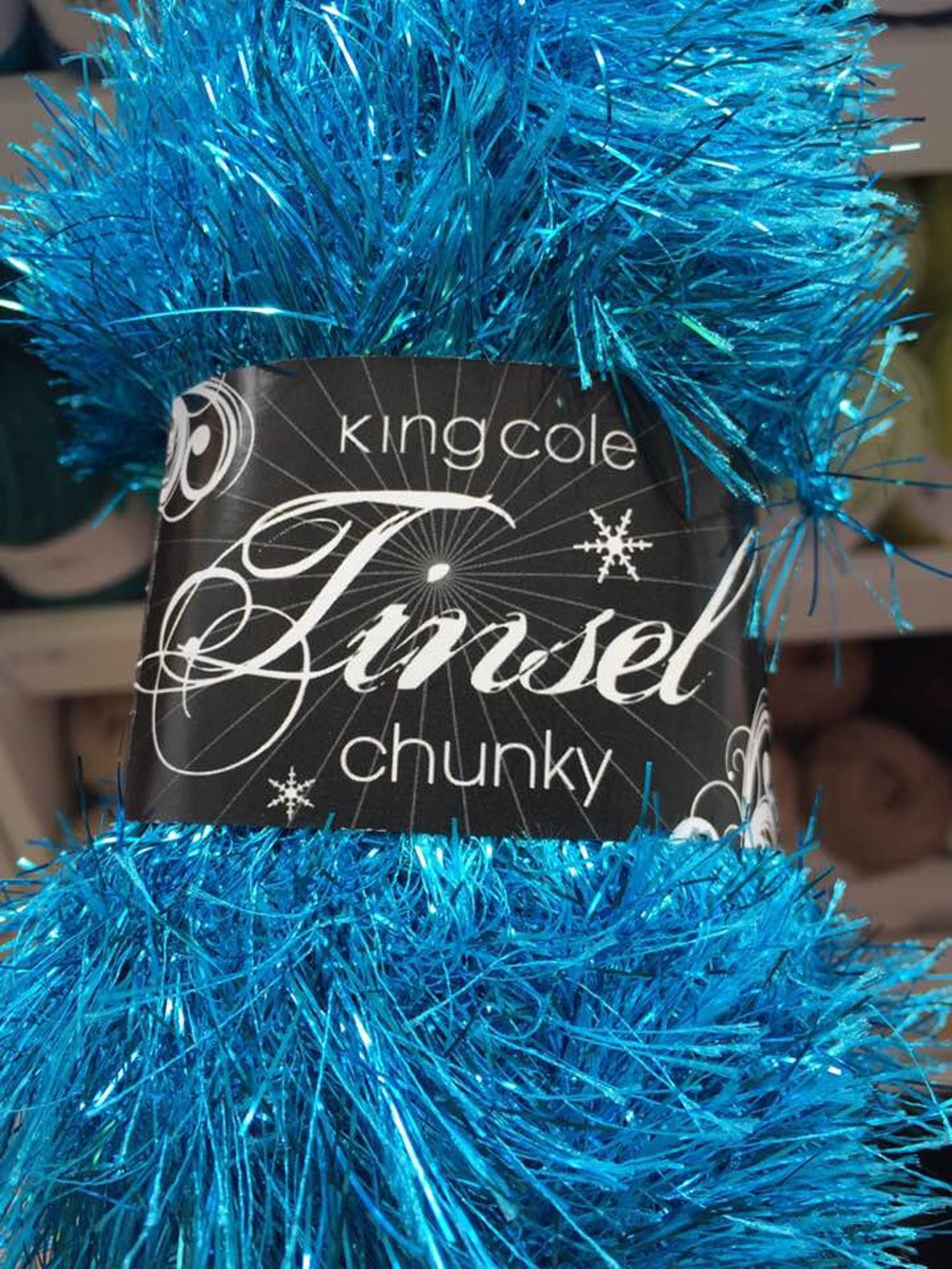 Turquoise Tinsel Yarn From King Cole Chunky Glitter 50 G per Etsy