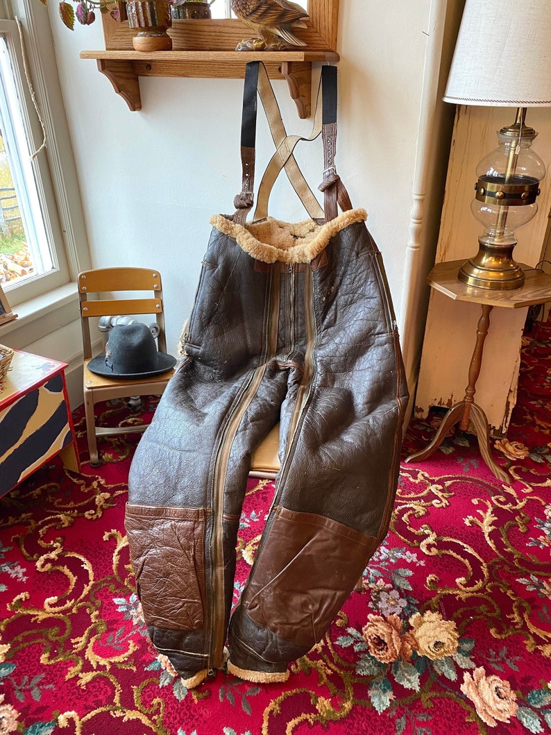 Leather Flight Pants Bomber Pants WWII Bomber Vintage Bomber Pants A3