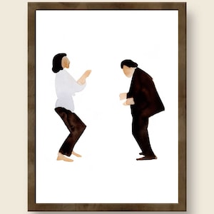 Pulp Fiction Print | Dance Scene Film Movie Wall Art Poster Print Illustration Minimal Watercolor Style