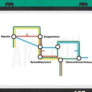 Untergrund Karte, Shattered Park Avenue Komödie Minimal Poster| Steve Coogan | Minimal Kunstwerk Poster