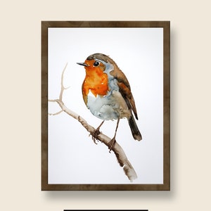 Christmas Robin Watercolor - Festive Bird Wall Art | Digital print | JPG