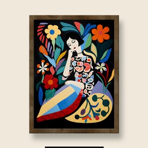Matisse Inspired Floral Art - Abstract Wall Decor | Digital Download | JPG