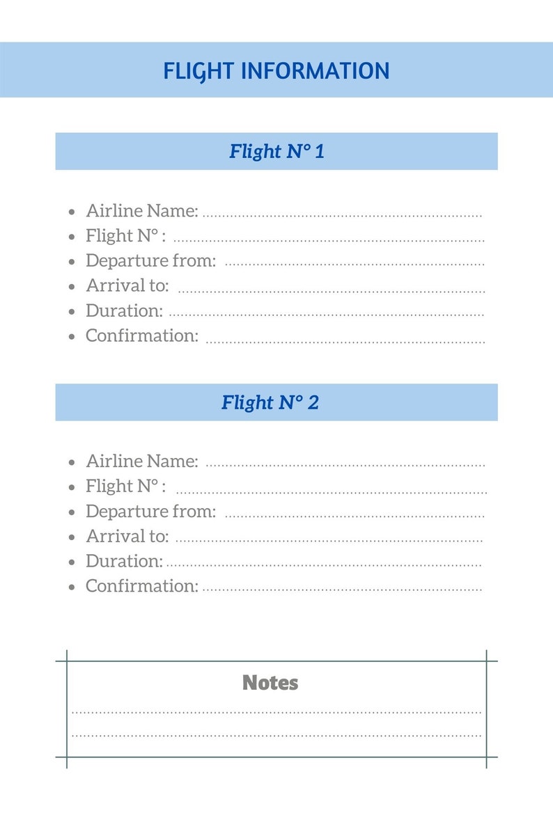 Travel Planner PDF Printable and Editable Digital Download Etsy