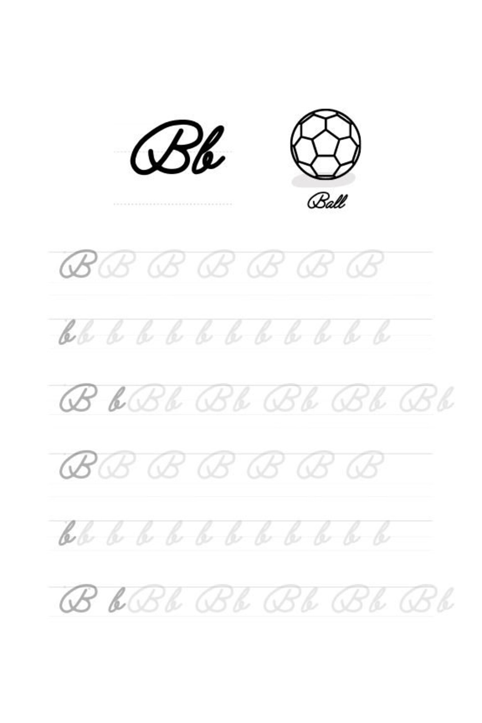  cursive handwriting practice worksheets a z adults kids etsy