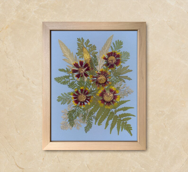 Floral Art Framed Pressed Flower Art Pressed Flower Frame Etsy