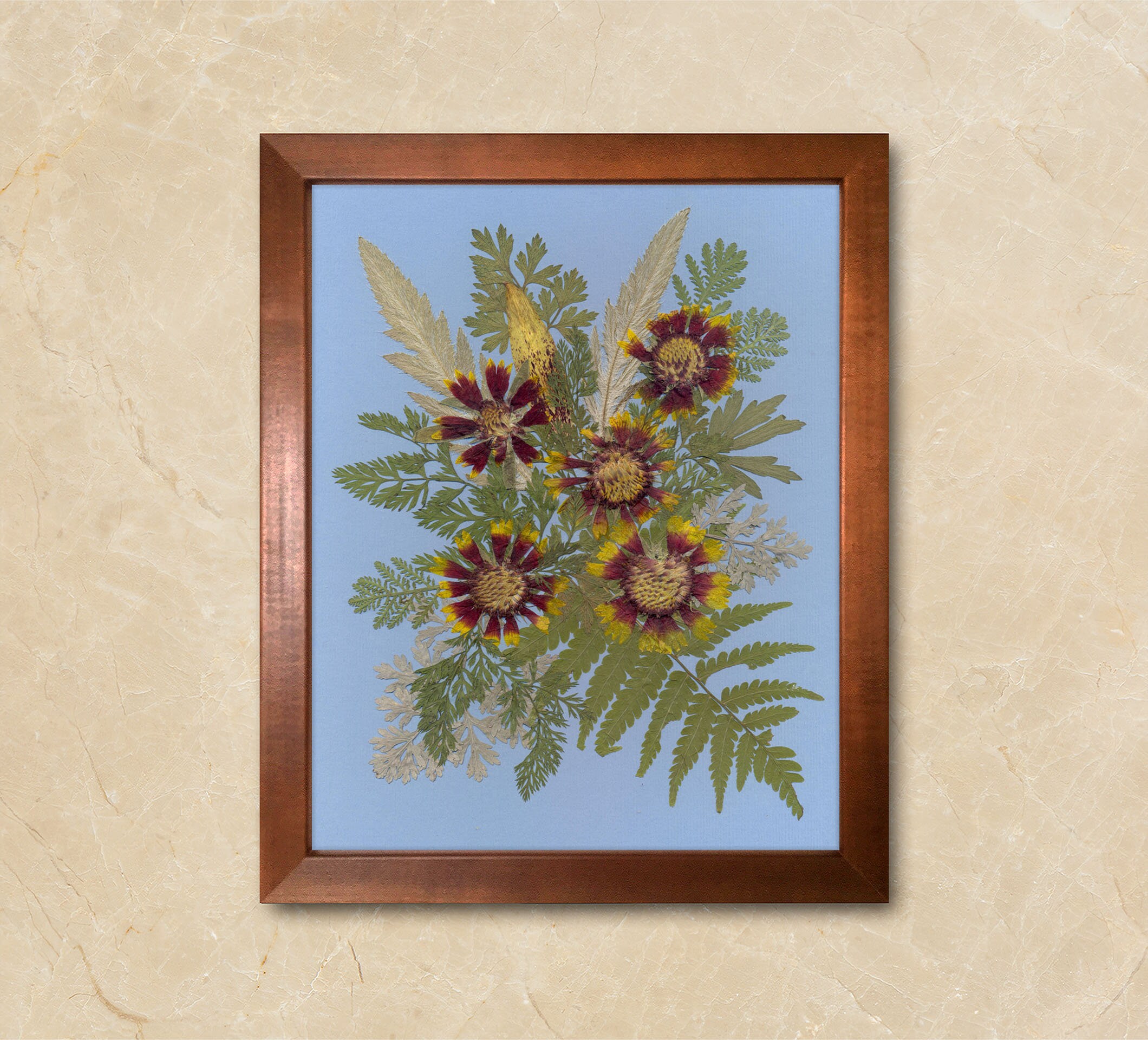 Floral Art Framed Pressed Flower Art Pressed Flower Frame Etsy