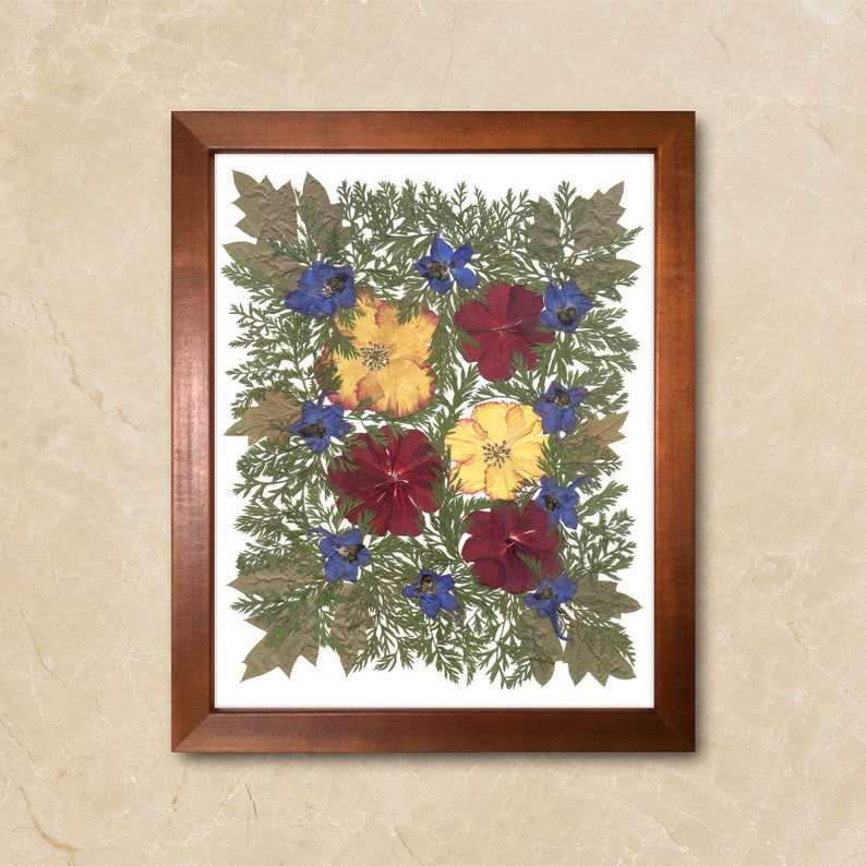 Pressed Flowers Art Framed Dried Flowers Real Flowers Etsy