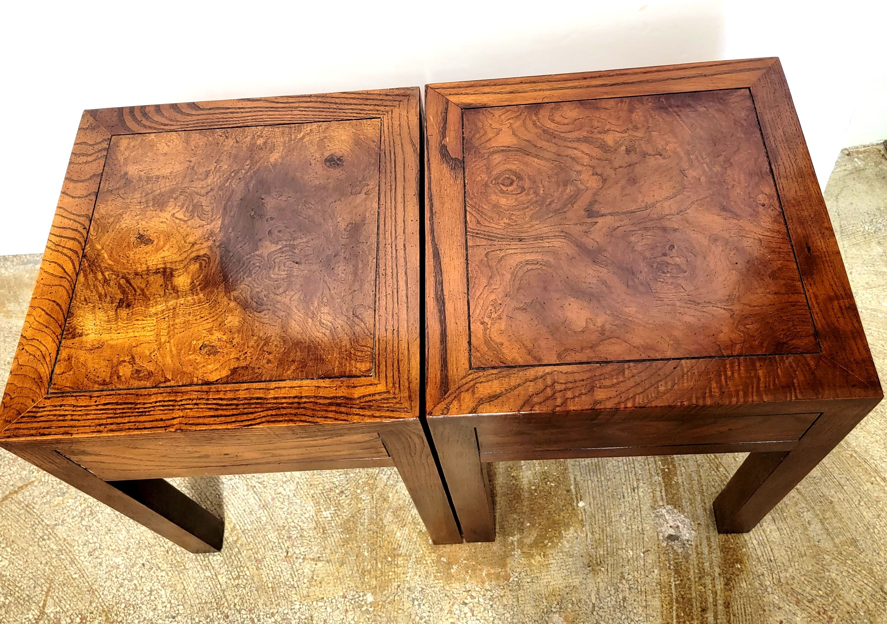 SOLD Pair Henredon Walnut Burl Wood Small Side Tables Etsy
