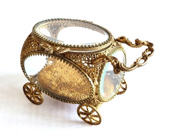 Ormolu French Jewelry Carriage Casket