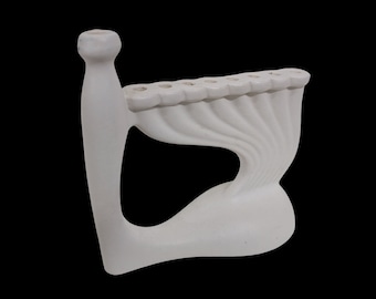 Modern Judaica K.M. Israel White Menorah