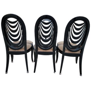 6 Pietro Costantini Black Lacquer Dining Chairs image 2