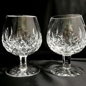 SOLD 2 Vintage Waterford LISMORE Brandy Snifters Glasses