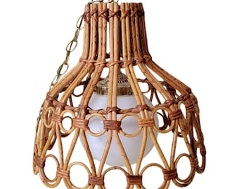Burnt Bamboo Chandelier Hollywood Regency