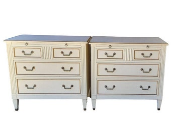 Pair Kindel Gustavian Style Three Draw Chests / Night Stands