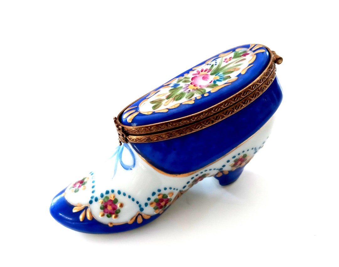Limoges Porcelain Shoe Trinket Box Etsy
