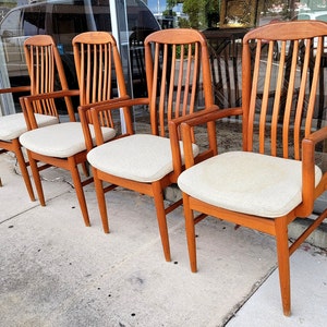 4 Benny Linden Teak Arm Dining Chairs - Etsy