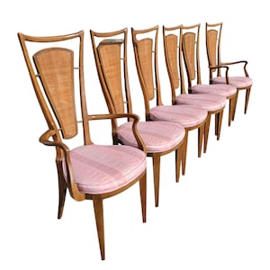 6 Romweber High Back Sculptural Dining Chairs