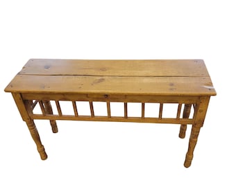 Farmhouse Rustic Pine Wood Console Table