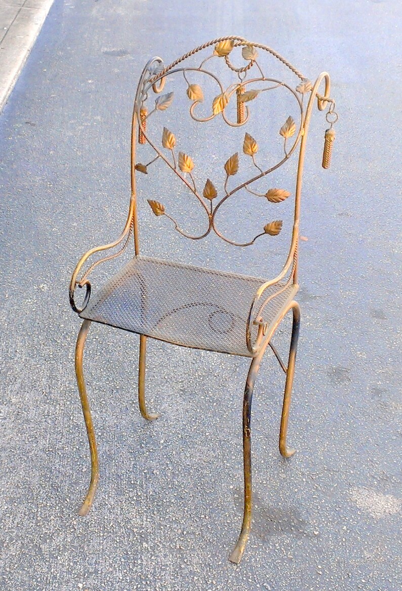 Hollywood Regency Childs Gold Metal Chair Etsy Canada