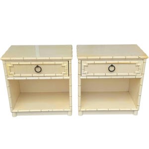 Pair Drexel Kensington Faux Bamboo Nightstands