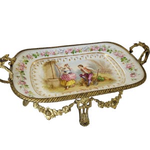 Antique SEVRES French Porcelain on Guilt Bronze Centerpiece