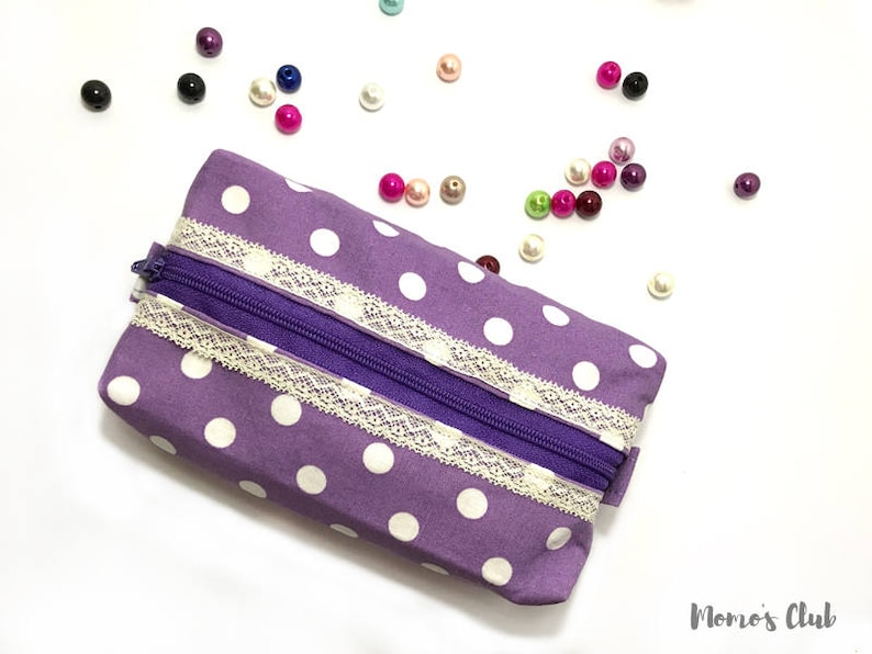Borsa Organizer Porta Trucchi HaJie - Trolley Con Pois, Grande Capacità 23x16x17 Cm, Da Viaggio - 3