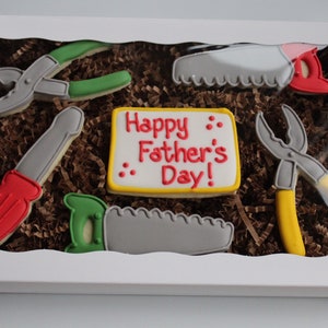 Gift Box Father's Day Decorated Cookies  Dad Pap Grandad Grandfather Pops Father
